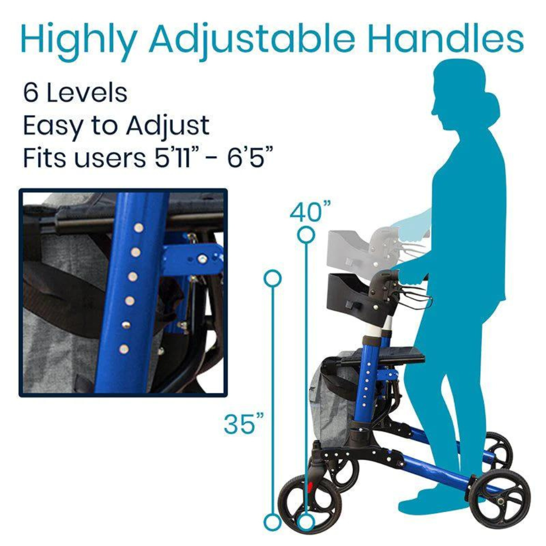 Vive Health Foldable Rollator Series T - For Taller Users - Senior.com Rollators