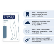 JOBST Relief Thigh High Compression Stockings - Closed Toe with Silicone Dot Band - 15-20 mmHg - Senior.com Compression Stockings