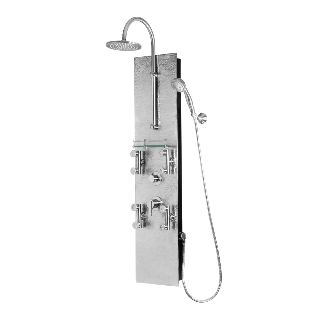 Pulse ShowerSpas Vaquero Shower System In Hammered Nickle - Senior.com Shower Systems