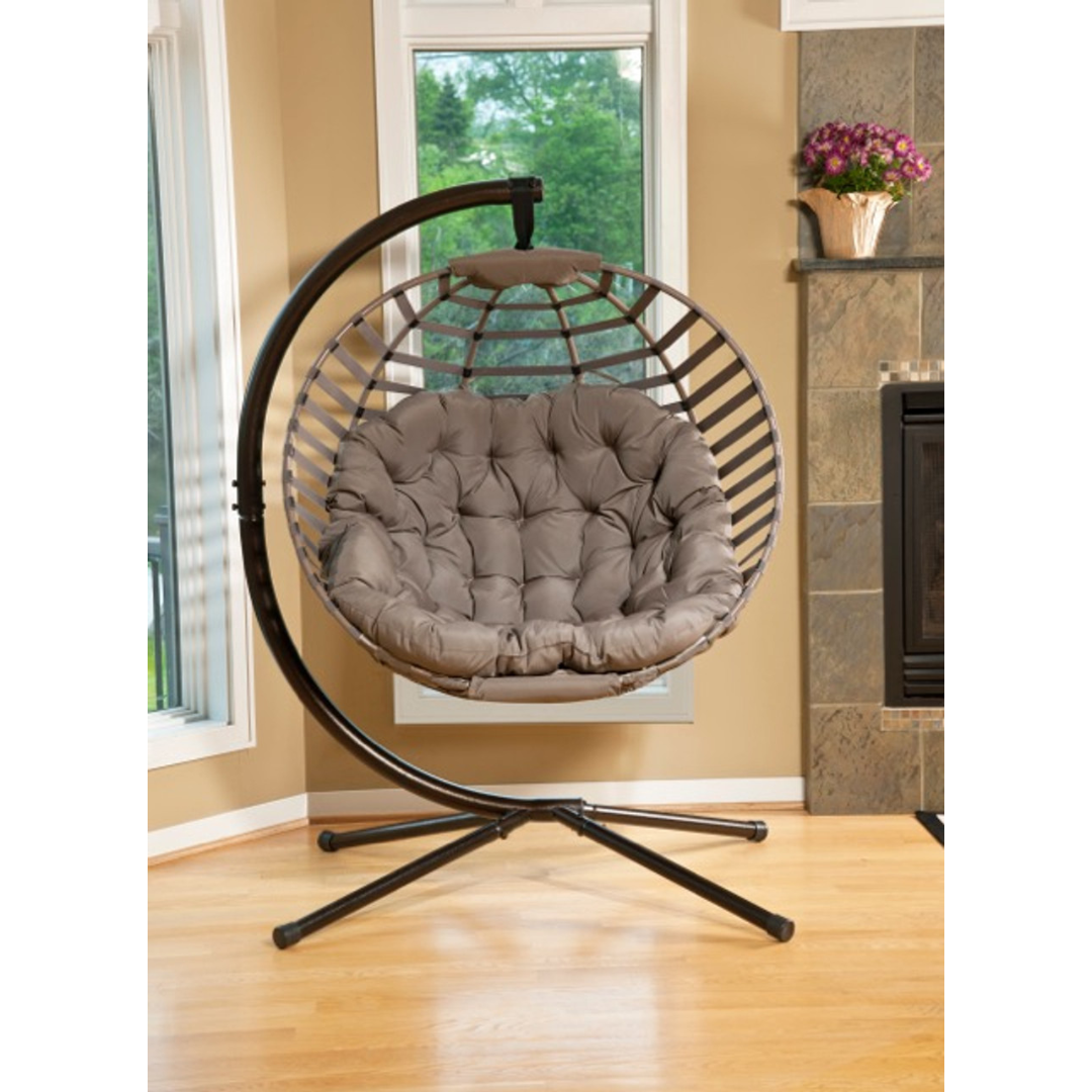 FlowerHouse Ball Hanging Indoor/Outdoor Chair W/Stand - Sand - Senior.com Hanging Chairs