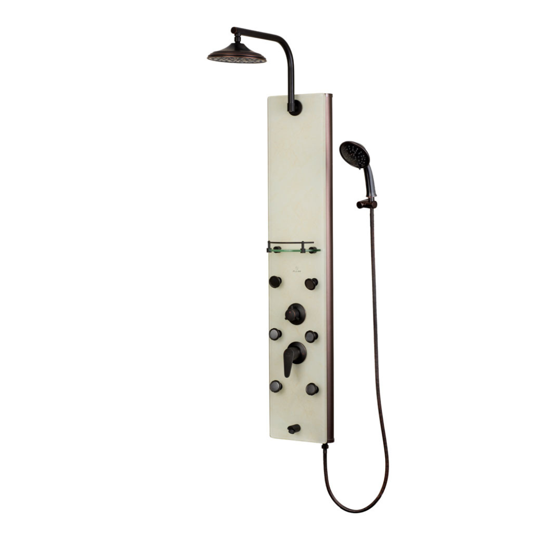 Pulse ShowerSpa Barcelona Showering System - White Venetian Glass - Senior.com Shower Systems