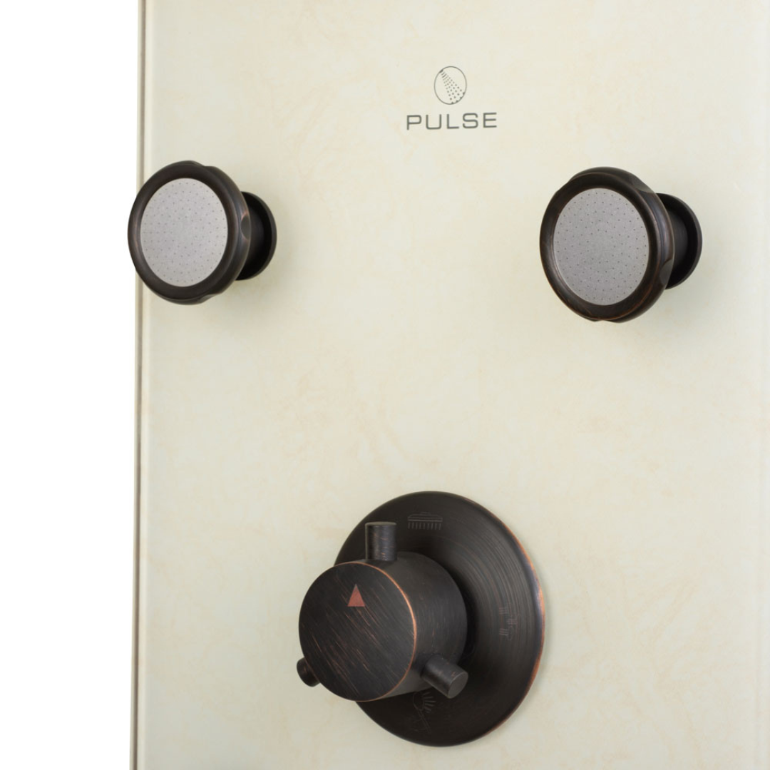 Pulse ShowerSpa Barcelona Showering System - White Venetian Glass - Senior.com Shower Systems