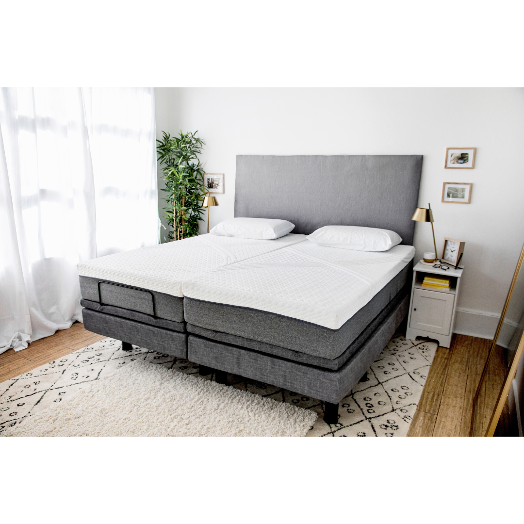 Golden Passport™ Hi Low Adjustable Bed with Dual-Zone Vibrating Massage King size in the room