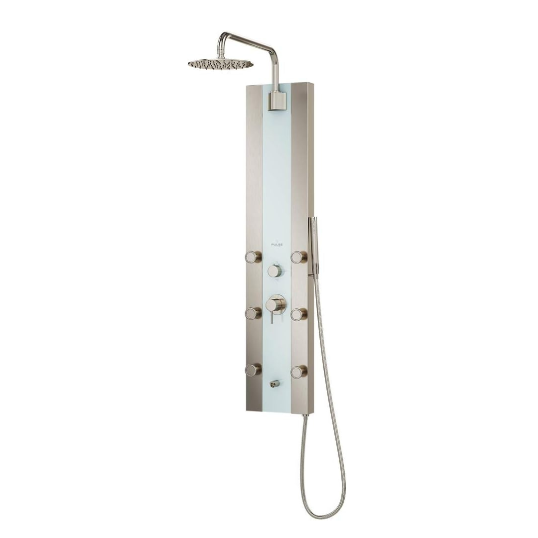 Pulse ShowerSpas Tropicana Panel with 10" Rain Showerhead, 6 Body Spray Jets and Hand Shower - 2.5 GPM - Senior.com Shower Systems