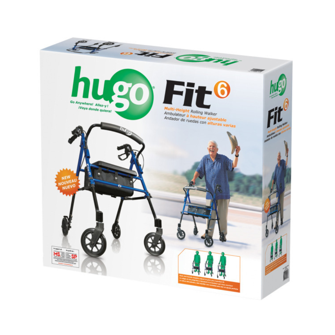 Hugo Fit 6 Rolling Walker Rollator with Seat - Senior.com Rollators