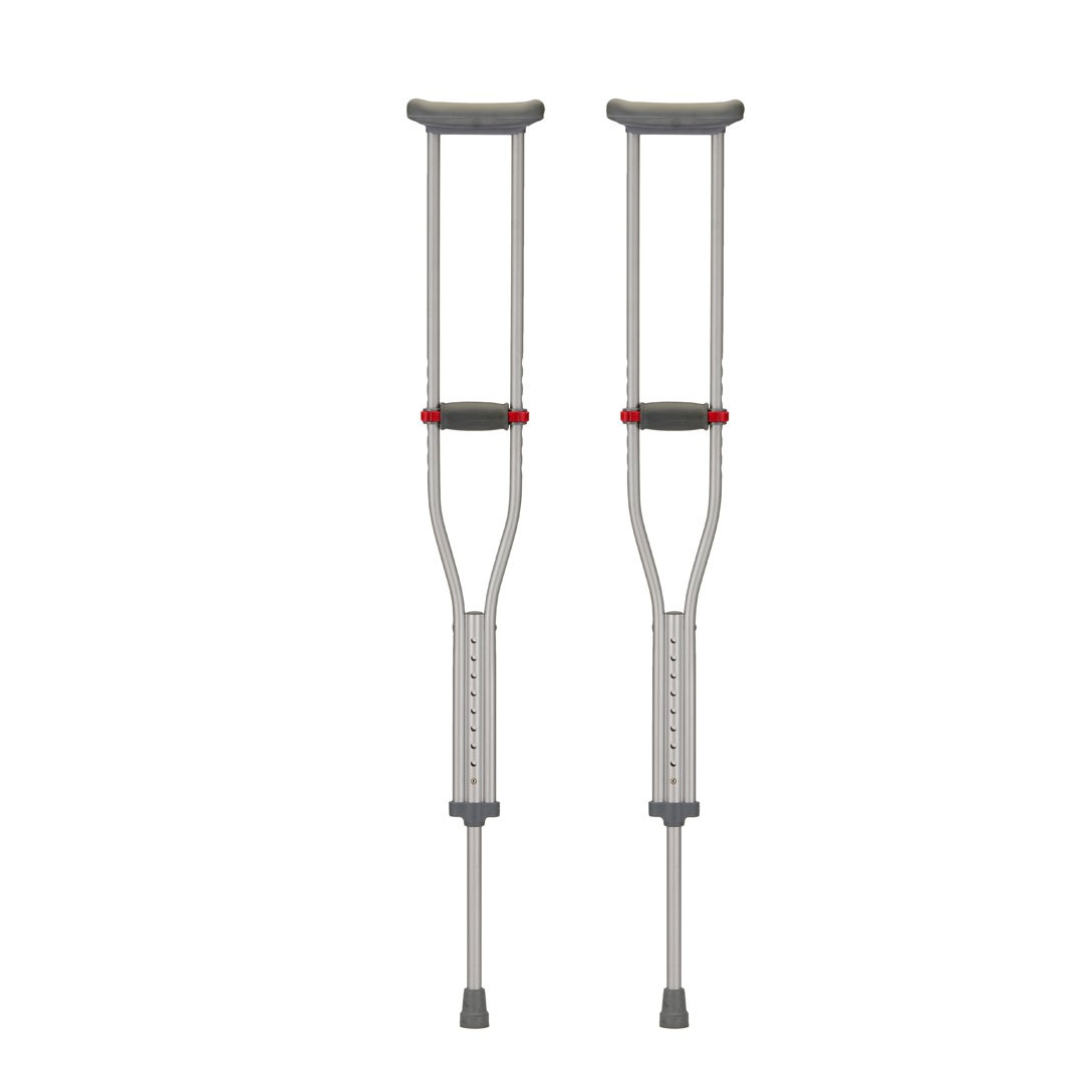 Nova Medical Lightweight Aluminum Crutches - Height Adjustable - Senior.com Push-Button Crutches