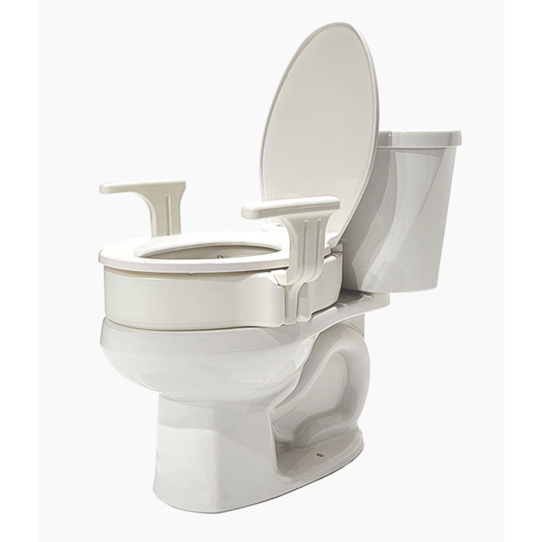 MOBB Healthcare 4" Elongated Raise Toilet Seat with Handles - Senior.com Toilet Seat Risers