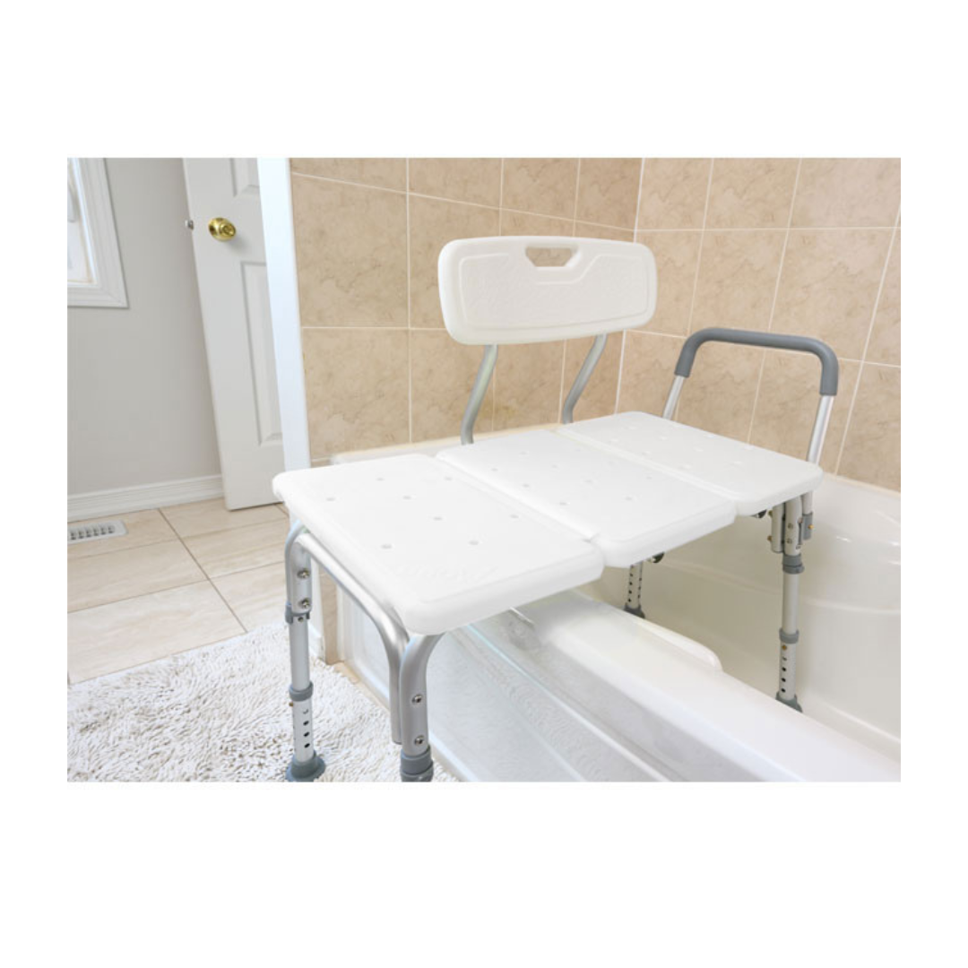 MOBB Healthcare Transfer Bath Bench with Curtain Control - Senior.com Transfer Benches