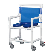 IPU Midsize Wide PVC Rolling Shower Chair with Commode Opening - Senior.com PVC Shower Chairs
