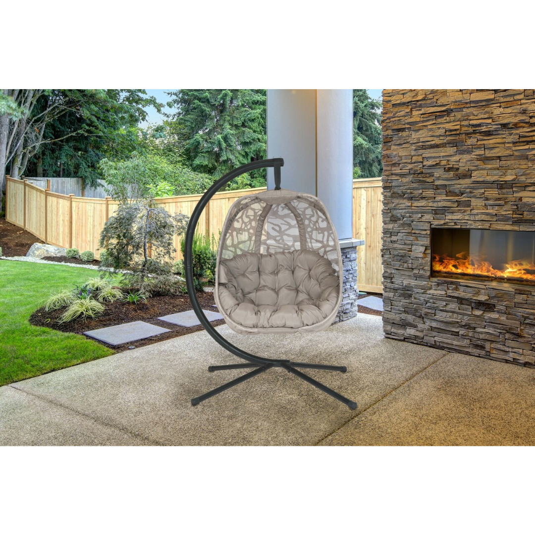 FlowerHouse Hanging Egg Patio Chairs with Stand Indoor Outdoor