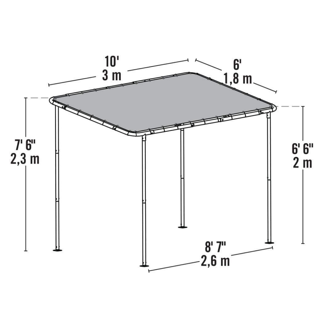 ShelterLogic 10' x 6' Solano Gazebo Canopy Charcoal Carbon Steel Frame Water-Resistant and Sun Protection Cover - Senior.com Gazebos