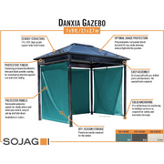 Sojag Danxia Modern Gazebo with detachable Shade Protection - 9' x 7' - Senior.com Gazebos