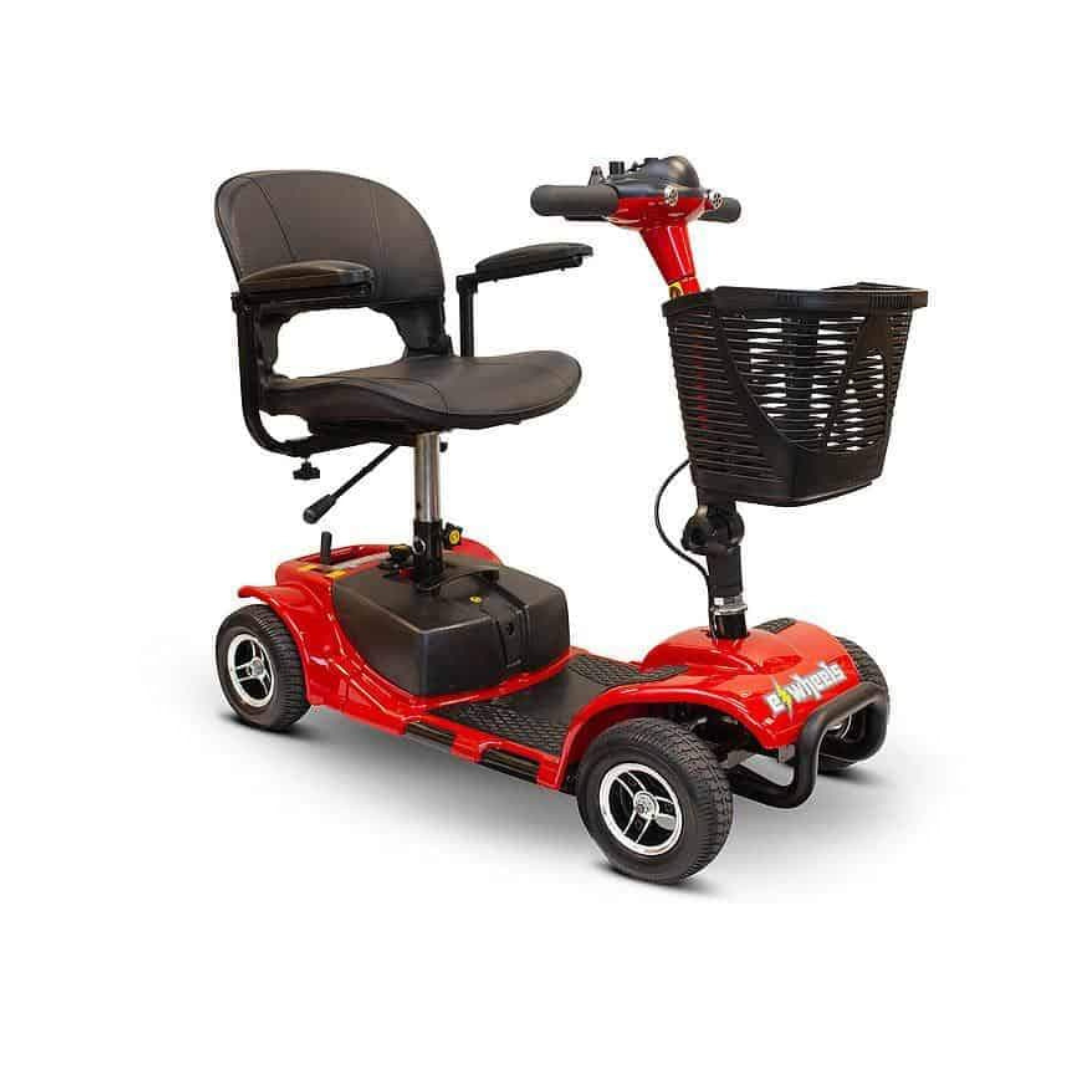 Ewheels EW-M34 Lightweight Portable Electric Mobility Scooter with Swivel Seat Red