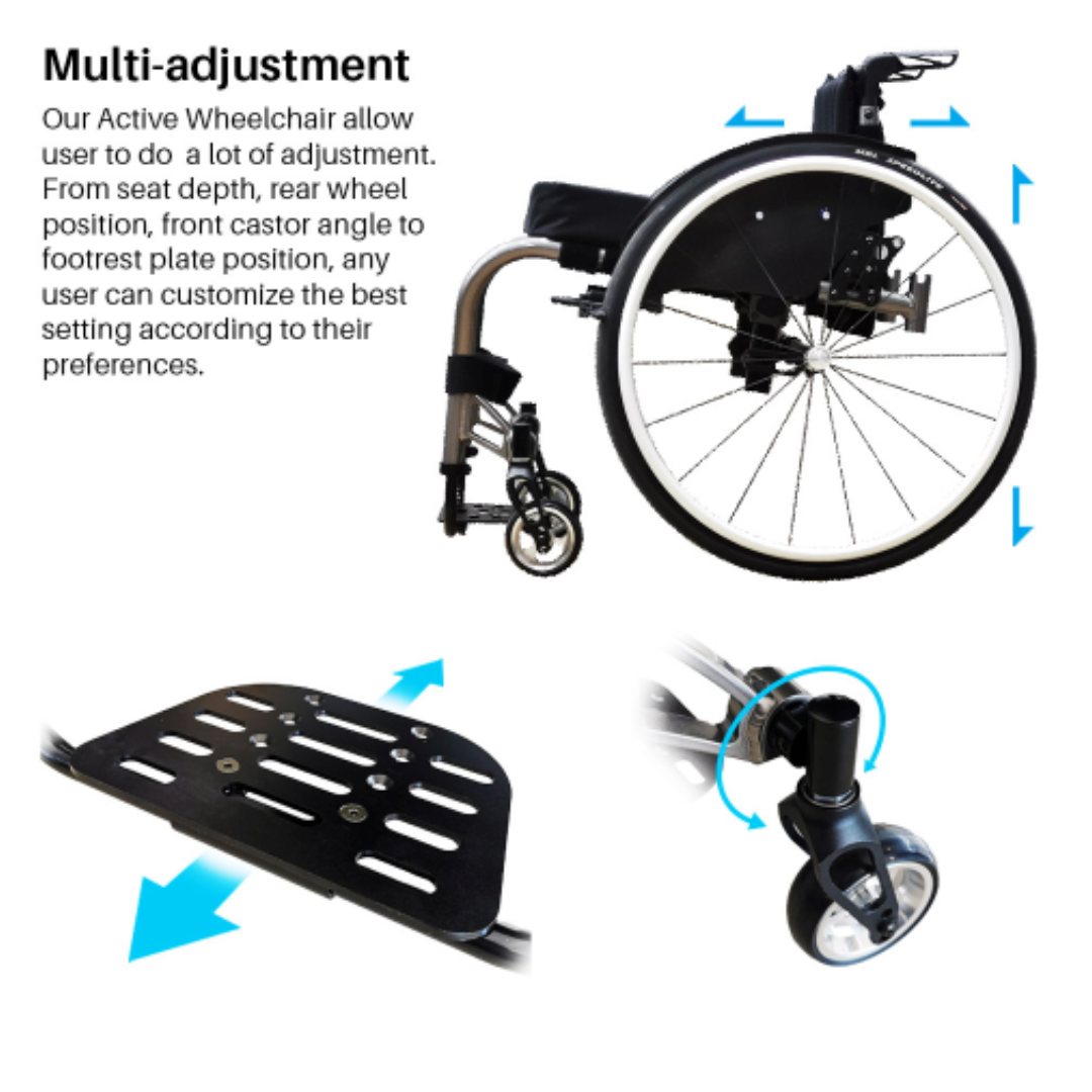 Foldawheel Active Lightweight Wheelchair - Only 24 lbs - Senior.com Sport Wheelchairs