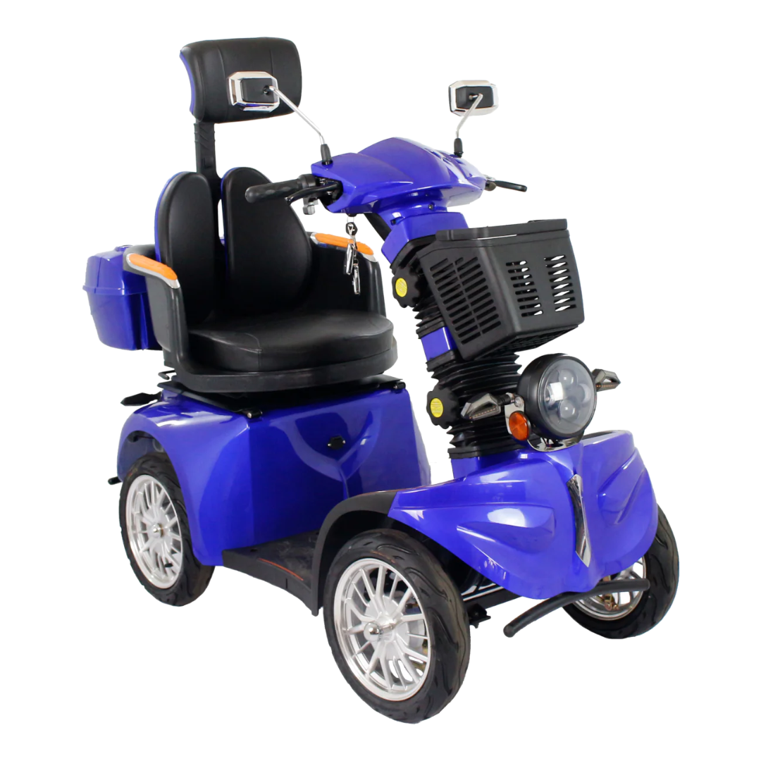 GIO Tron 4-Wheeled Smart Mobility Scooter with Swivel Seat Blue