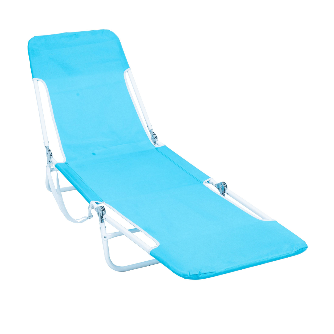 RIO Folding Beach Lounger - Folds For Easy Transport with Carry Strap Blue
