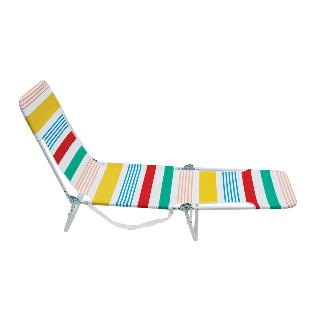 RIO Folding Beach Lounger - Folds For Easy Transport with Carry Strap Stripes