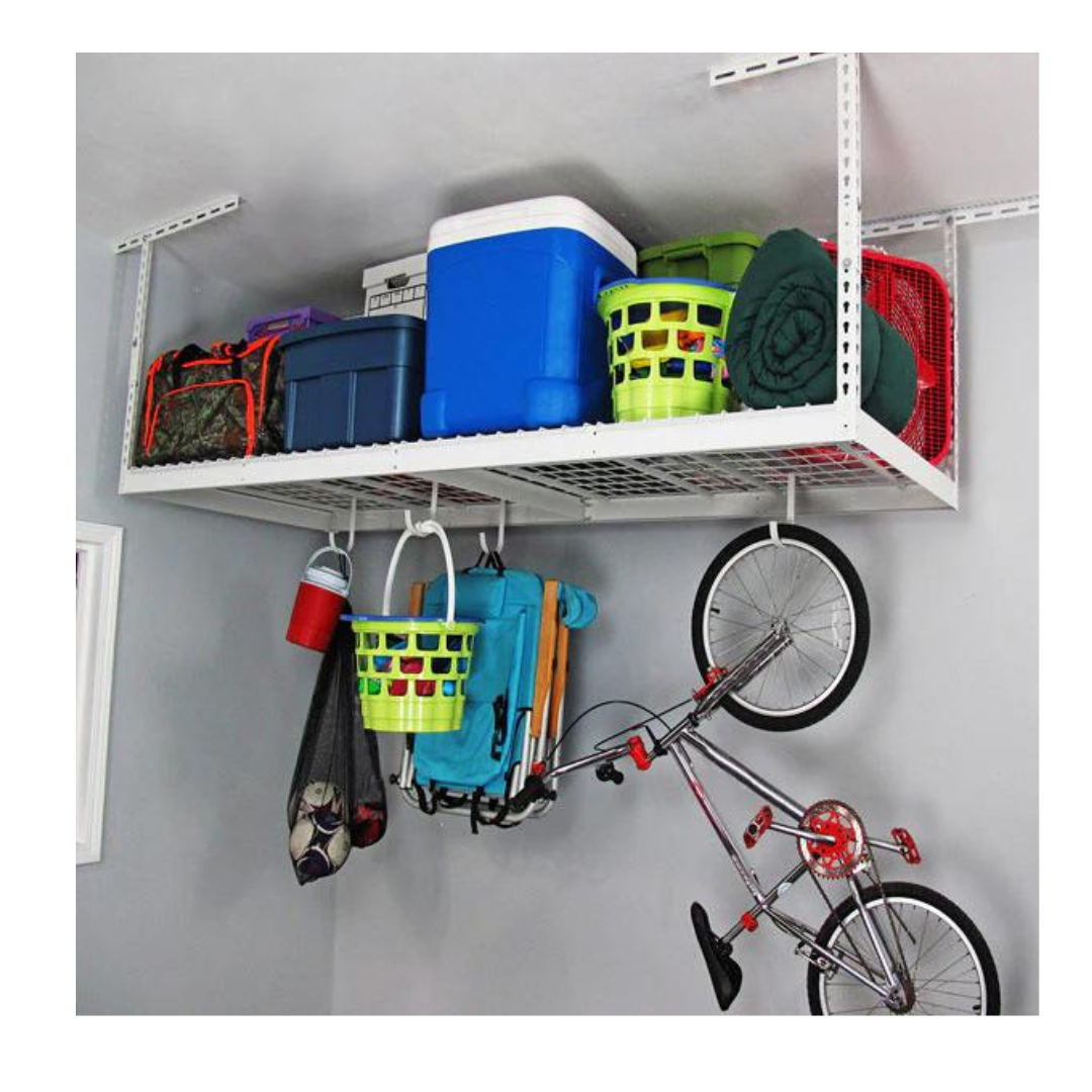 Saferacks – 3x8 Overhead Garage Storage Rack with Hook Set - Senior.com Storage Racks