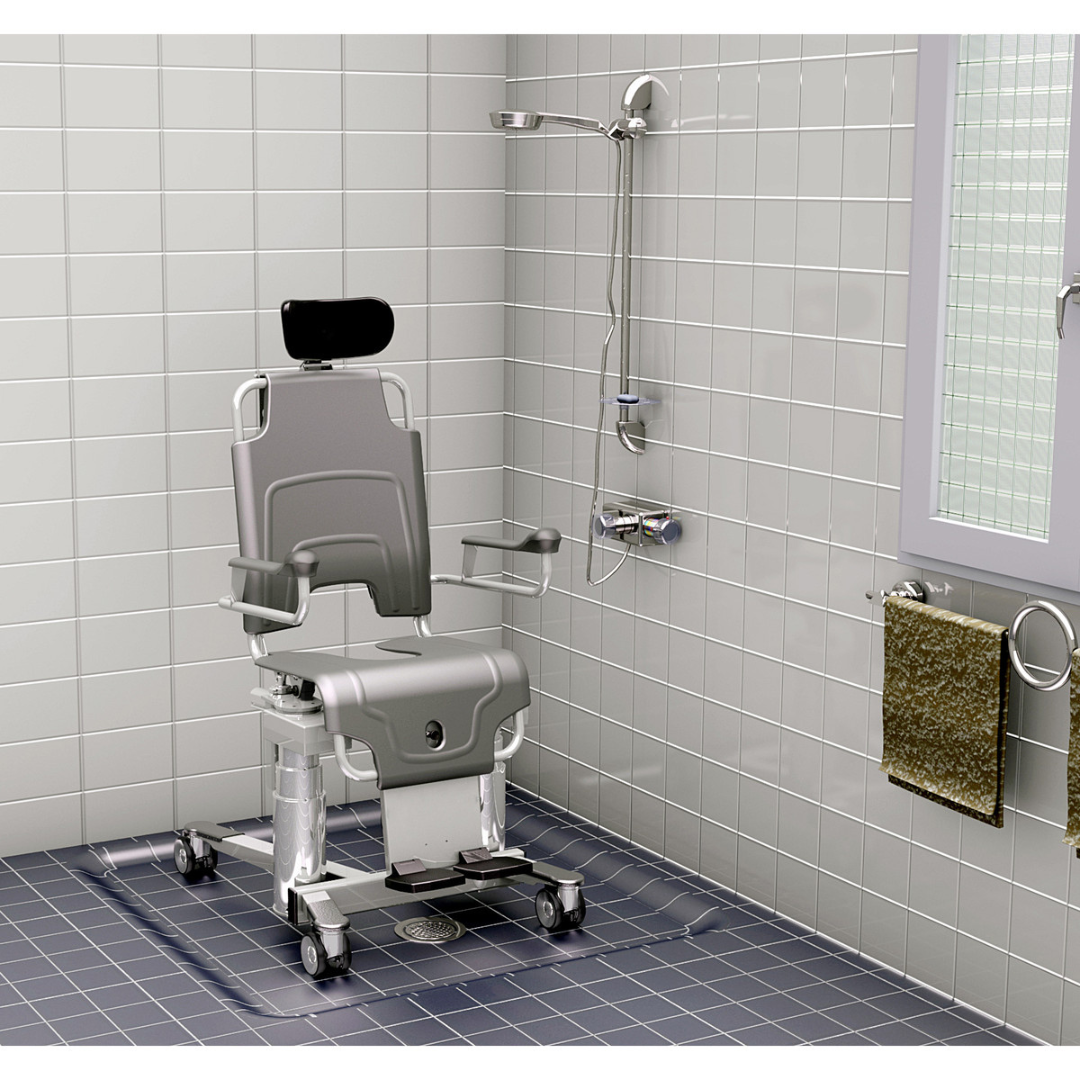 TR Equipment Battery Operated TR 1000 Rolling Shower Chair with Lift & Tilt Functions - Senior.com 