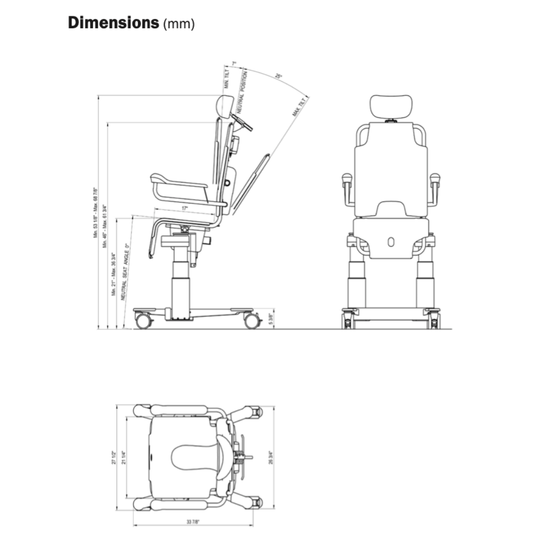 TR Equipment Battery Operated TR 1000 Rolling Shower Chair with Lift & Tilt Functions - Senior.com 