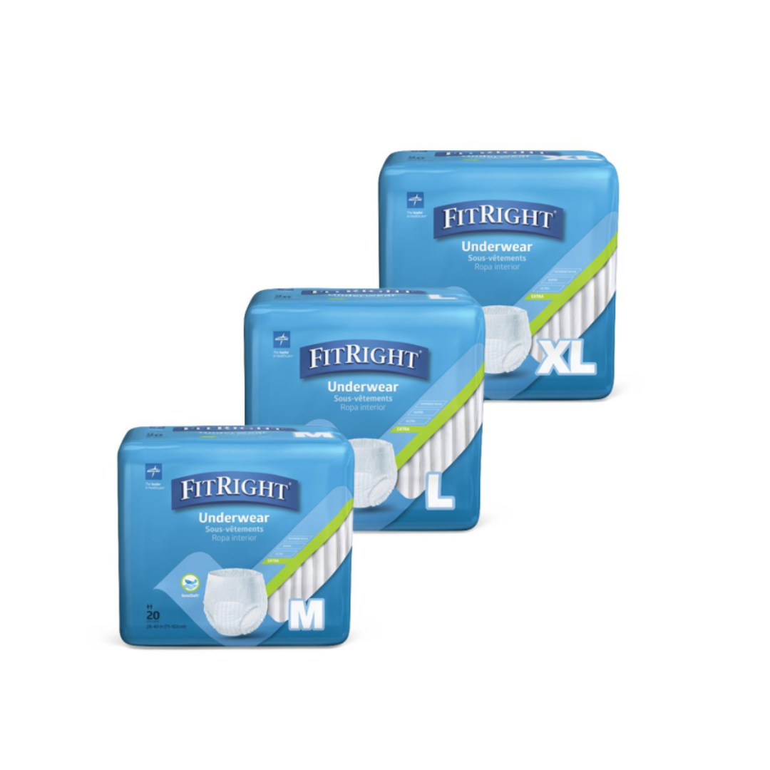 FitRight Protect Extra Protective Unisex Underwear - Case of 80