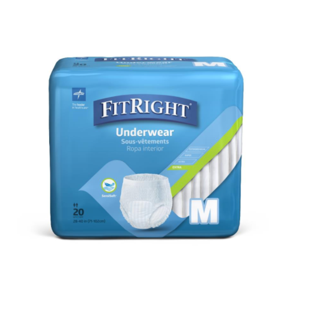 FitRight Protect Extra Protective Unisex Underwear - Case of 80 Medium