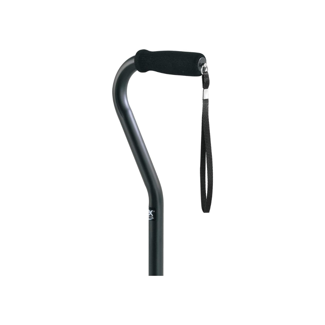 Carex Offset Aluminum Black Cane - Height Adjustable - Senior.com Canes