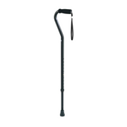 Carex Offset Aluminum Black Cane - Height Adjustable - Senior.com Canes