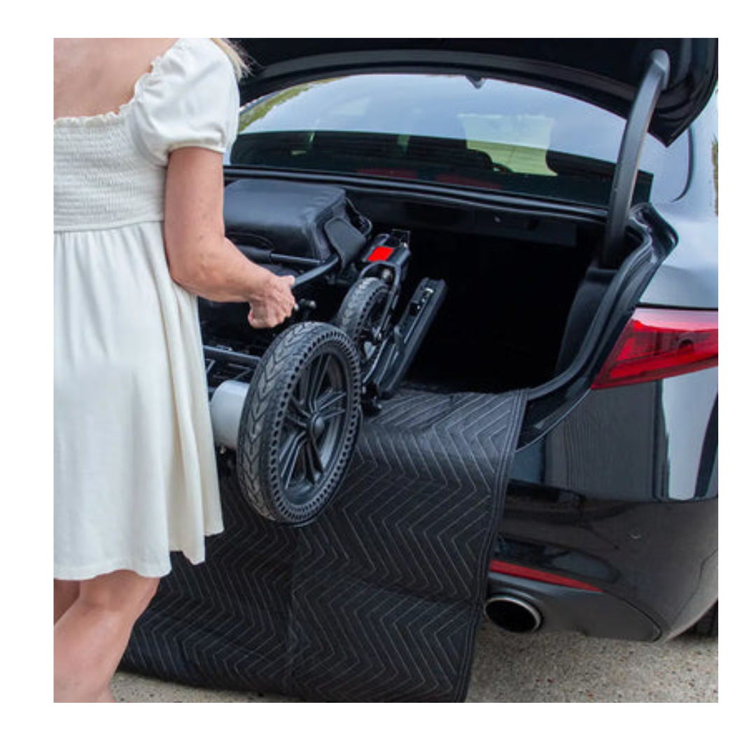 Travel Buggy Bumper Blanket - Easily Slide Power Chairs & Scooters In To Your Trunk - Senior.com 