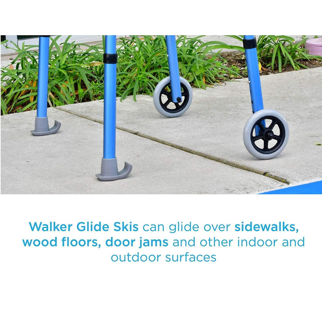 Nova Medical Walker Ski Glides - 1 1/8” Tube Shaft Diameter. - Senior.com Walker Parts & Accessories