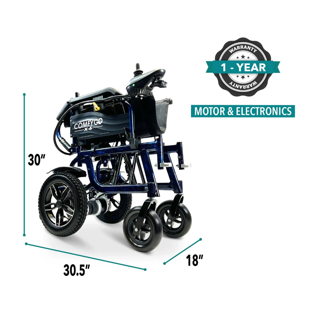 ComfyGo X-6 Lightweight Portable Electric Wheelchair - Senior.com Power Chairs