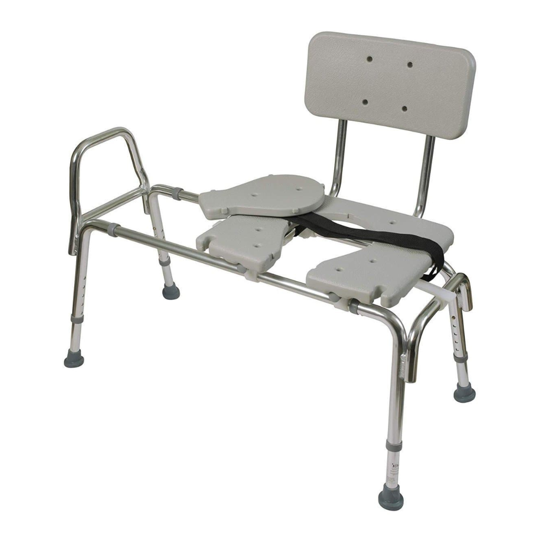 DMI® Sliding Bariatric Transfer Shower Bench with Cut-Out Seat - Senior.com Shower Benches