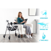 Stander Wonder Indoor Rollator with Tray - Folding & Super Lite - Senior.com 