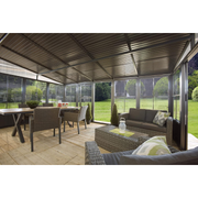 Sojag Outdoor Charleston Solarium Wall-Mounted Sunroom with Mosquito Nets - Dark Grey - Senior.com Solarium