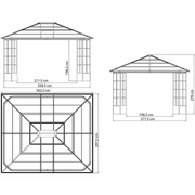 Sojag Savino Outdoor All-Season Gazebo Sun Shelter with Mosquito Netting Dimensions