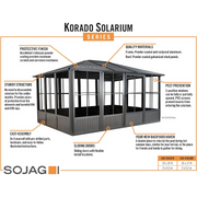 Sojag Korado Solarium - 10 ft x 17 ft - Senior.com Solariums