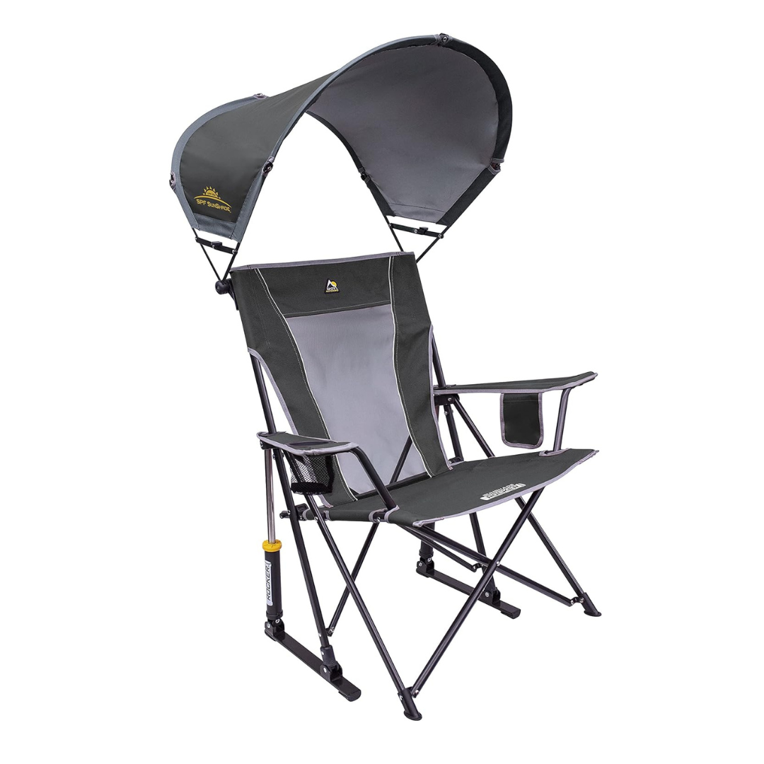 GCI Outdoor SunShade Rocker - Portable Rocking Chair with Shade Cover - Senior.com Rocking Chairs