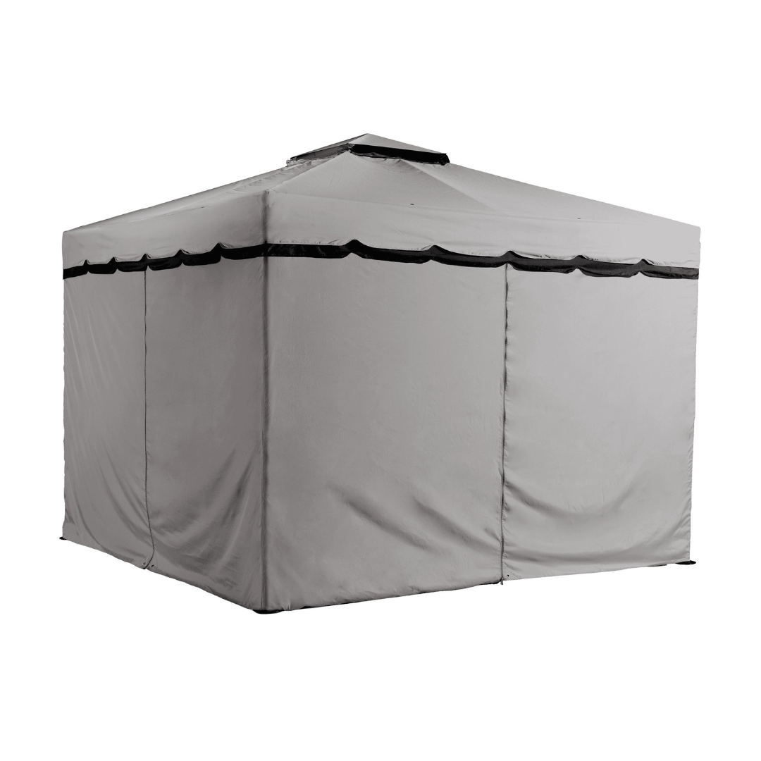 Sojag Roma Hardtop Gazebo Outdoor Sun Shelter with Full Enclosure Gray