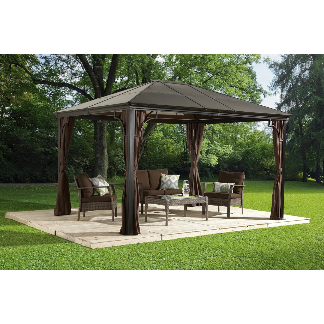 Sojag Sumatra All-Season Gazebo with Built-In Mosquito Netting - 10 ft. x 12 ft.