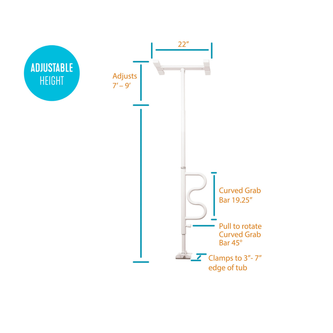 Stander Wonder Bathtub Security Pole - Tension Mounted Fall Prevention pole - Senior.com Security poles