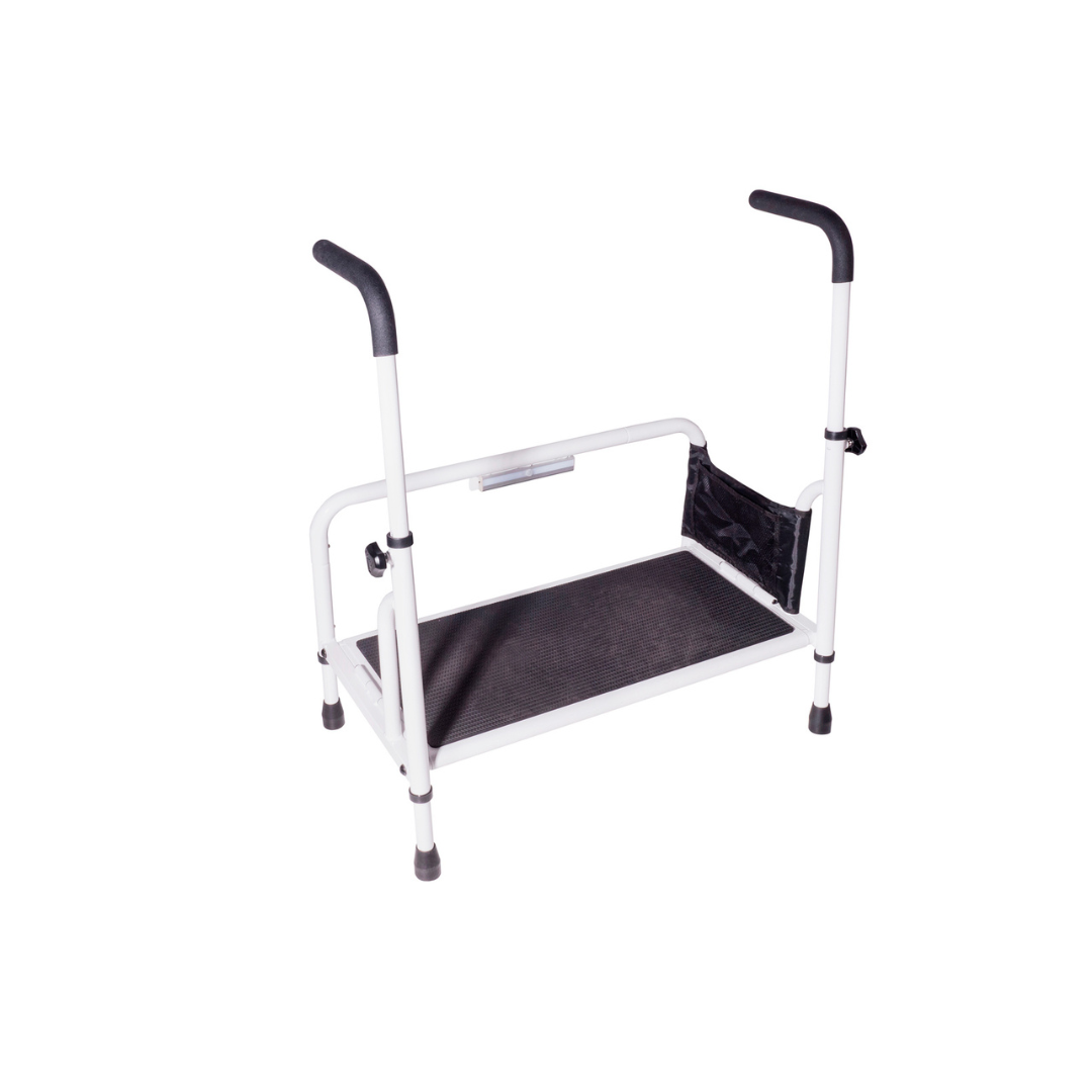 Stander Step - Bedside Step Stool - Height Adjustable With Hand Rails - Senior.com Step Stools