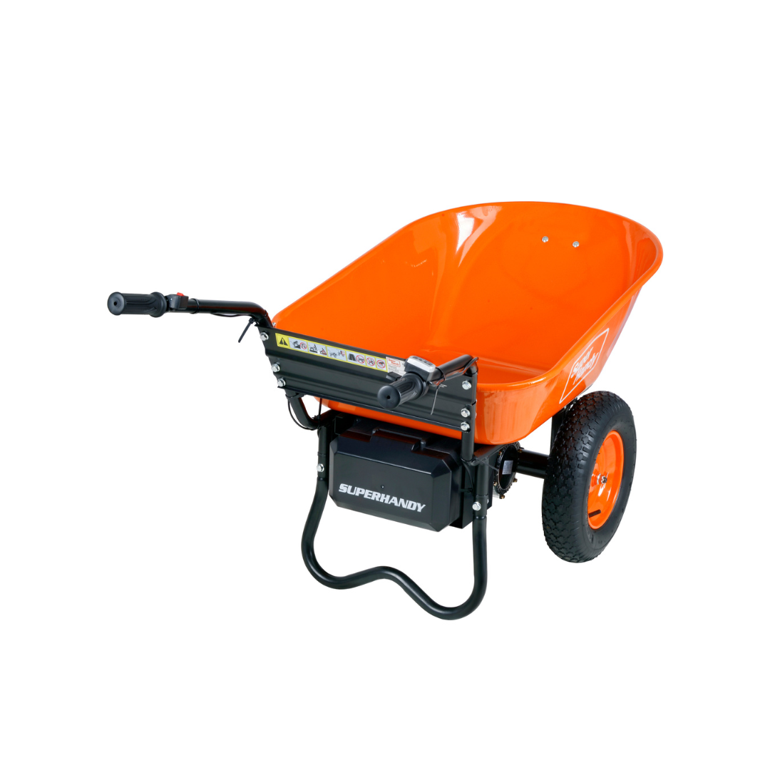 SuperHandy Electric Dualie Wheelbarrow - 24V 7Ah AGM Battery - Senior.com Wheelbarrows