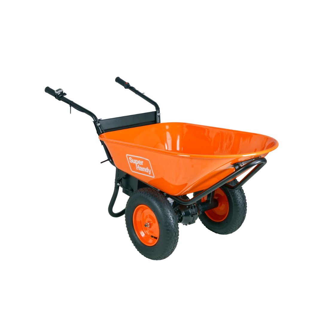 SuperHandy Electric Dualie Heavy Duty Wheelbarrow - 48V 2Ah Battery - Senior.com Wheelbarrows