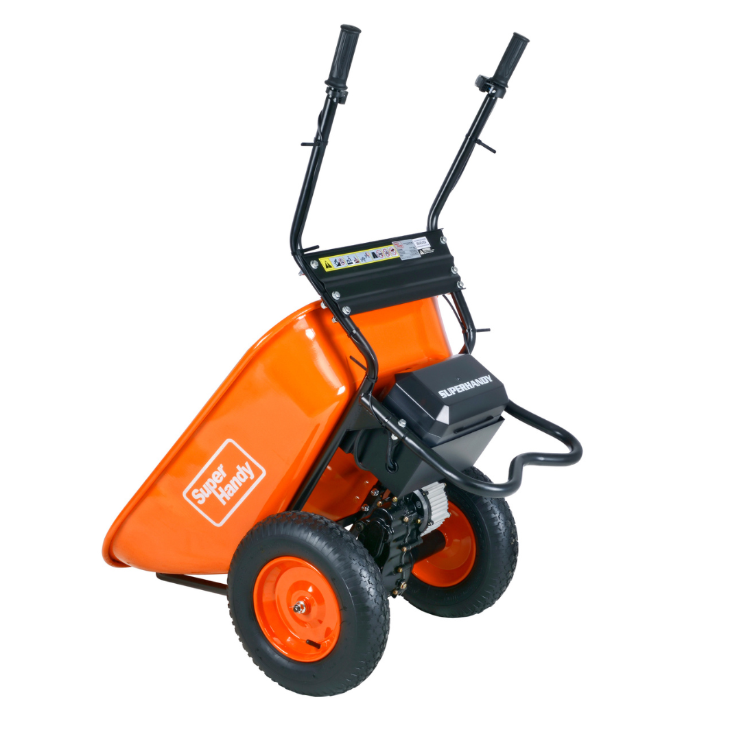 SuperHandy Electric Dualie Heavy Duty Wheelbarrow - 48V 2Ah Battery - Senior.com Wheelbarrows