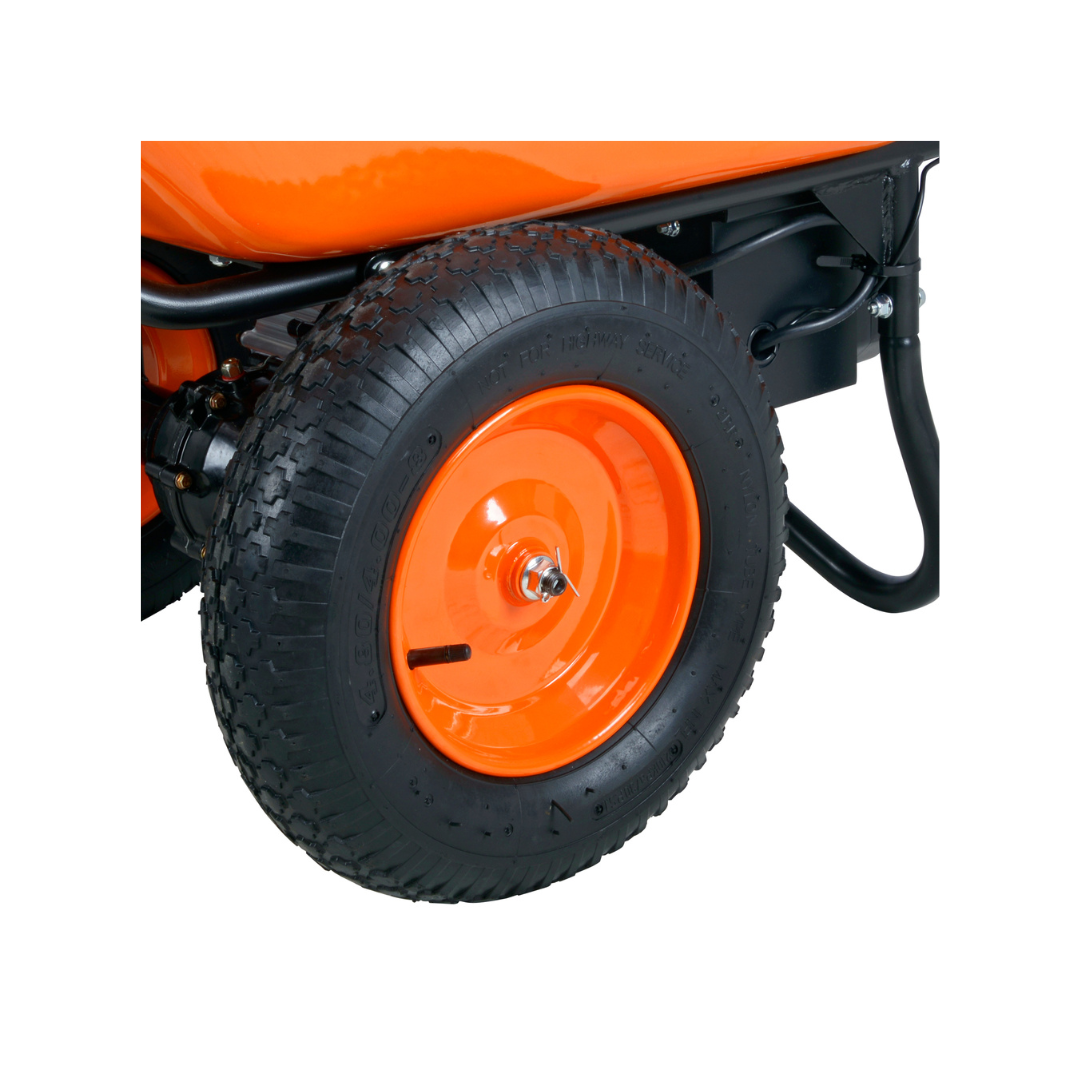 SuperHandy Electric Dualie Wheelbarrow - 24V 7Ah AGM Battery - Senior.com Wheelbarrows