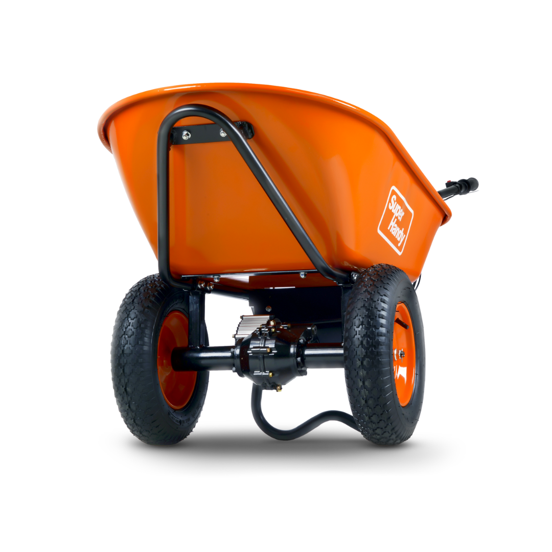 SuperHandy Electric Dualie Wheelbarrow - 24V 7Ah AGM Battery - Senior.com Wheelbarrows