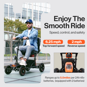 SuperHandy Explorer 4-Wheel Portable Mobility Scooter with Suspension - Senior.com 