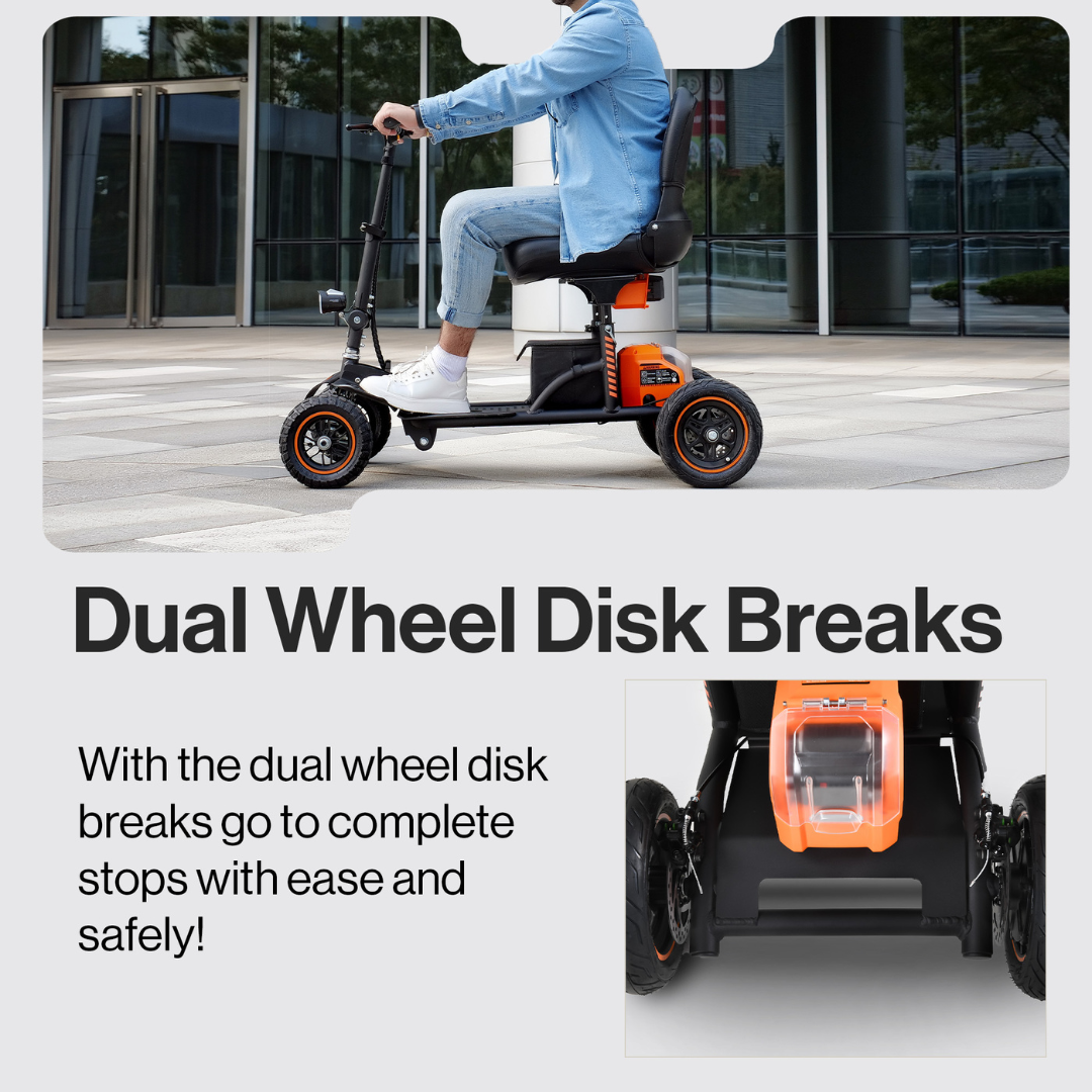 SuperHandy Explorer 4-Wheel Portable Mobility Scooter with Suspension - Senior.com 