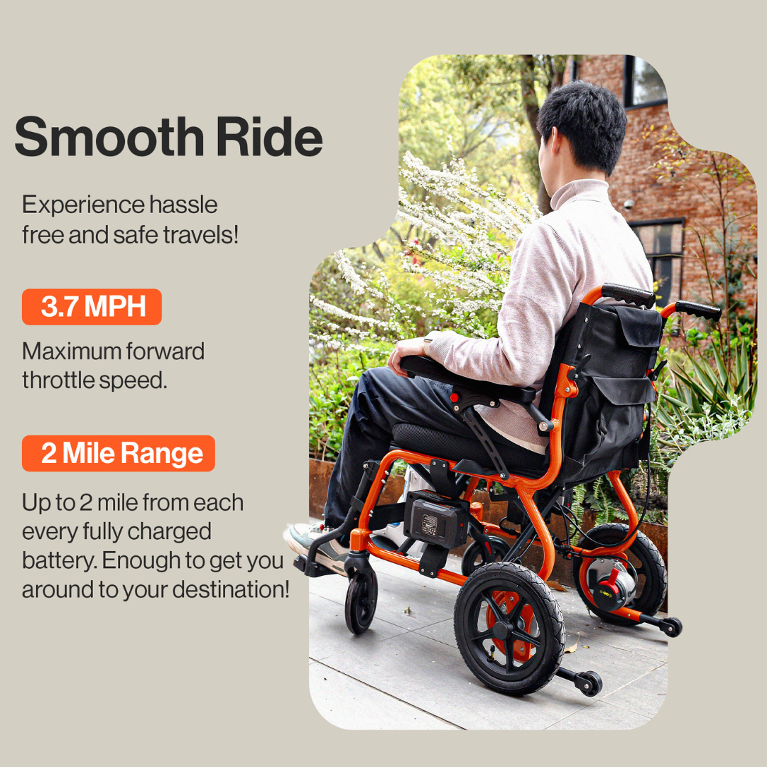 SuperHandy GoRide 2 Portable Electric Wheelchair - Airline Approved - Senior.com Power Chairs