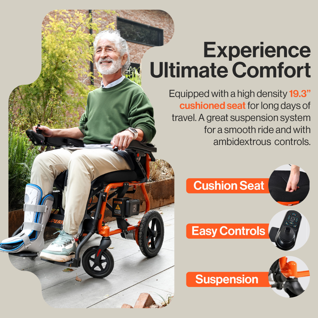 SuperHandy GoRide 2 Portable Electric Wheelchair - Airline Approved - Senior.com Power Chairs